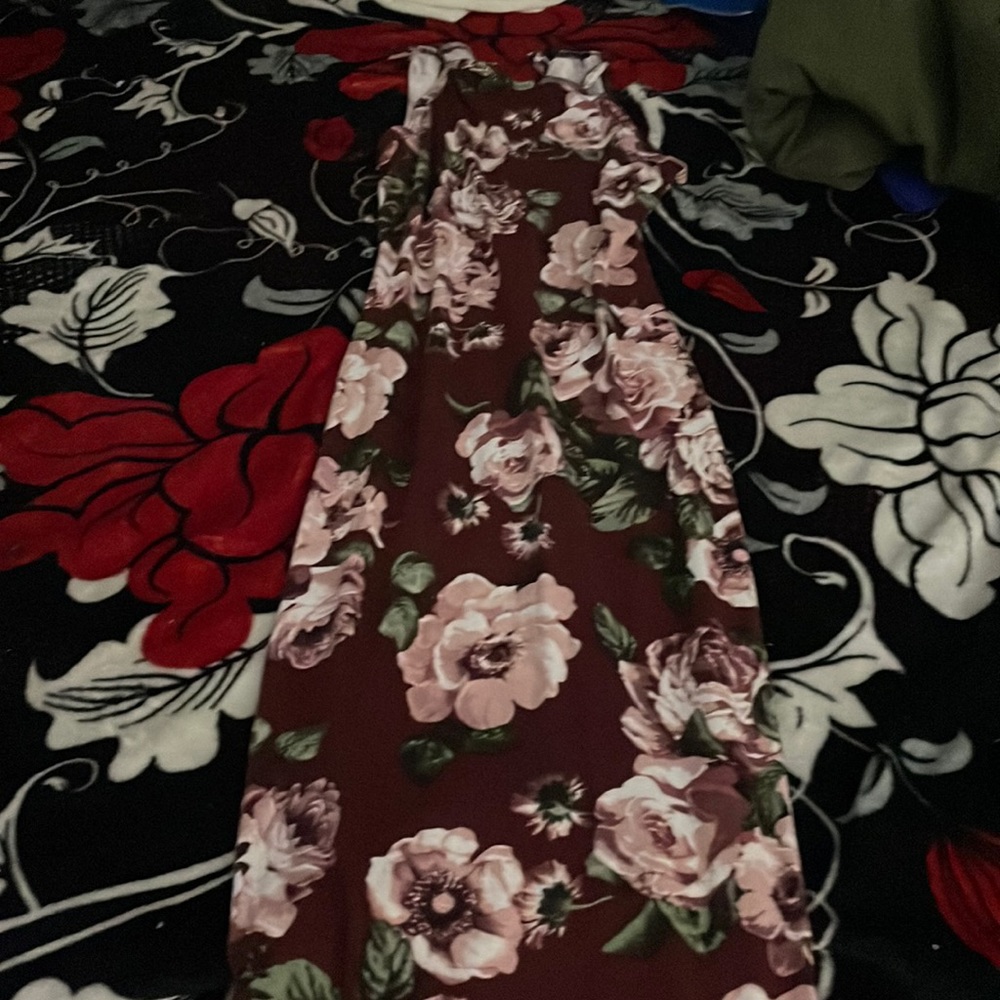 Long skin tight flower dress